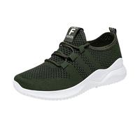 Trainers, Women's Sports Shoes, Summer Mesh, Breathable, Comfortable Jogging Shoes, Plain, Lightweight, Slip-On Soft Sole, Trainers, Outdoor Running, Casual Walking Shoes with Laces, EU 35-40.5, Green