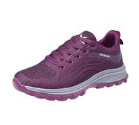 Trainers Women's Sports Shoes Trainers Running Shoes Older Shoes Spring Same Style for Men Women Older Hiking Shoes Lightweight Mum Dad Shoes Breathable Sports Shoes Fabric Trainers Women, purple, 5.5