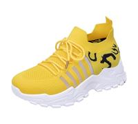 Trainers Women's Trainers Running Shoes Sports Shoes Women's Soft Sole Increased Breathable Sneakers Wear Outer Lace Up Low Cut (German Translation) Summer Shoes for Women, yellow, 7 UK
