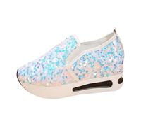 Trainers Women's Wedges Platform Shoes Elegant Sequin Shoes Fashionable Glitter Rhinestone Shoes Wide Fit Leisure Walking Shoes Lightweight Chunky Slip On Shoes Embroidered Mesh Hiking Shoes