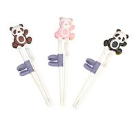 Training Chopsticks 2 Pairs for Kids Cute Animal Shape Children Learning Chopsticks helper Non-slippery Reusable and Dishwasher Safe (Panda)
