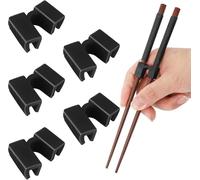 Training Chopsticks Assistant,5Pcs Reusable Hinge Connector Chopstick Helpers for Adults Beginners, 3cm Black Training Chopsticks for Dining & Entertaining