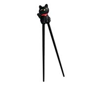 Training Chopsticks for Beginners,Reusable Non-Slip Silicone Chopstick Helper Learning Chopsticks,Easy to Use Washable Eco-Friendly Learning Black,for Adults Noodles Ramen Eating Tools (Black Cat)