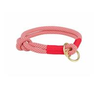 Trixie Soft Rope Semi-Choke Adjustable Dog Collar Red/Cream - Extra Small/Small - 30cm/x6mm