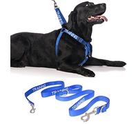 TRAINING (Dog In Training/Do Not Disturb) Blue Colour Coded Non-Pull Dog Harness and 60cm 1.2m 1.8m 2m Multi-use Coupler Lead Sets PREVENTS Accidents By Warning Others Of Your Dog In Advance (Harness & 210cm)