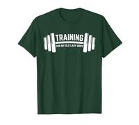 Training for My Old Lady Body, WEIGHLIFTING T-Shirt, Men, Dark Green, Small