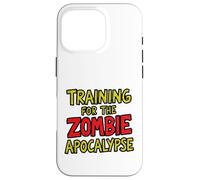 Training For The Zombie Apocalypse Survival Fitness Graphic Case for iPhone 16 Pro