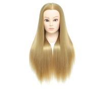 Training Head,26-28 Inch Hairdressing Head 100% Synthetic Fiber Cosmetology Mannequin Head with Free Clamp for Braiding Stying (Gold)