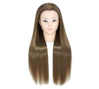 Training Head,26-28 Inch Hairdressing Head 100% Synthetic Fiber Cosmetology Mannequin Head with Free Clamp for Braiding Stying (bronze)