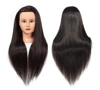 Training Head 26-28 inch Mannequin Head for Hair Styling - Synthetic Fiber Hair, Cosmetology Doll Head, Free Clamp, 6RB1711LB0220