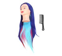 Training Head Mannequin Doll Hairdressing Practice Head with Life Like Scalp for Styling Cutting Dyeing Display Wigs Hats High Temperature Fibre Material Colorful Hair