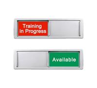Training In Progress/Available Sign,Do Not Disturb Door Indicator for Labs, Research Centers, Workplace,Privacy Slider Door Indicator Tells Whether Room Vacant or Occupied, 7'' x 2'' - Silver