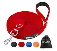 Training Lead for Dogs 15m/50ft Adjustable Long Line Dog Lead for Puppy Medium Large Dogs with Padded Handle & Storage Bag (Red)