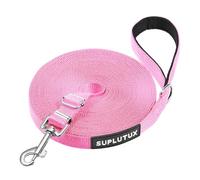 Training Lead for Dogs 15m/50ft Adjustable Long Line Dog Lead for Puppy Medium Large Dogs with Padded Handle & Storage Bag (Pink)