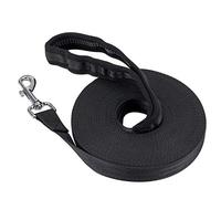 Training Lead for Dogs, 50FT/15M Long Nylon Long Line Dog Lead for Pet Tracking Training Obedience Lead Leash (Black)