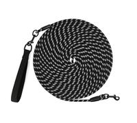 Training Lead for Dogs，5M 10M Long Line Dog Leash with Carabiner Clip and Padded Handle, Reflective Long Lead Durable Recall Training Lead for Small Medium Large Dog (Black, 10M/33FT)