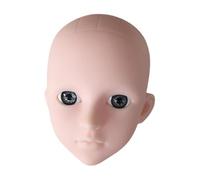 Zialofi Training Mannequin Head, Practice Makeup Doll, Portable Model, Cosmetology Facial Head for Eyelash Extensions, Gray Eyes White Skin