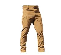Training Pants Men UK Clearance, Mens Outdoor Cargo Work Trousers Military Tactical Combat Pants Camping Hiking Trousers with Multi-Pocket Gifts for Dad,Brown,3XL,U54A