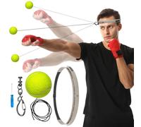 Training Reflex Ball - Portable Fitness Equipment, Boxing Reaction Ball with Adjustable Silicone Headband, Punching Ball for Beginners and Teens, Improves the Reflex Speed of the Hand-Eye Coordin