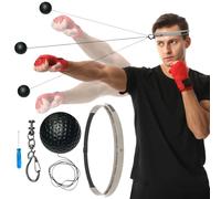 Training Reflex Ball - Portable Fitness Equipment, Boxing Reaction Ball with Adjustable Silicone Headband, Punching Ball for Beginners and Teens, Improves the Reflex Speed of the Hand-Eye Coordin