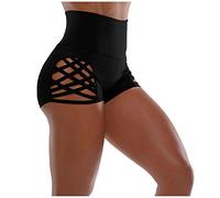 Training Shirt Women's Colour Solid Shorts Waist Yoga Buttocks Women's Trousers Pole Dance Bar Rotatable, black, XL