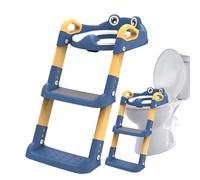 Training Toilet Ladder - Potty Training Seat with Step | Toilet Seat for and Steps | Foldable Non-slip Chair The adjustable and soft cushion safety gatts for