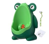 Training Urinal, Cute Frog Potty Trainer, Interactive Detachable Design with Rotating Spinner, Wall Mounted Easy Cleaning for Bathroom Use, Home, Travel, Camping, Green, Blue