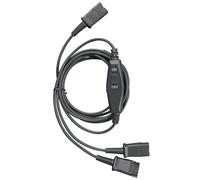Training Y-Splitter Adapter Cable for QD Headphones Compatible with All Plantronics Quick Disconnect Headsets with Volume Control and Mute for Call Center, Training, PC, Landline Phone