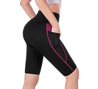 TrainingGirl High Waist Sauna Sweat Shorts Weight loss Workout Pants with Pocket for Women Running Gym Yoga Exercise