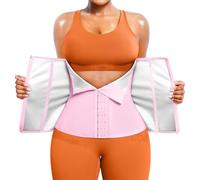 TrainingGirl Waist Trainer for Women Lower Belly Waist Trimmer Corset Tummy Wrap Workout Sweat Belt Band Sports Sauna Suit, Pink-silver Inner, XS