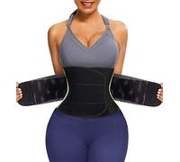 TrainingGirl Women Waist Trainer Cincher Belt Tummy Control Sweat Girdle Workout Slim Belly Band for Weight Loss, Black 01, Medium