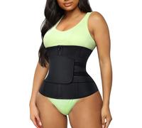 TrainingGirl Women Waist Trainer Cincher Corset Tummy Control Workout Sweat Band Slimmer Belly Belt Weight Loss Sports Girdle, Black, XXXXL