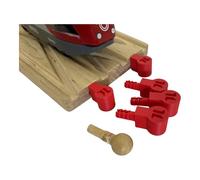 Trainlab.com Pegbones for Repairing Broken Wooden Railway Connectors Compatible with BRIO and Thomas Tracks (5pcs) (Red)