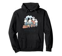 Trains and Shimaenaga | Trains | Wild Birds in Japan | Hokkaido | White Birds | Shimaenaga | Retro Pullover Hoodie