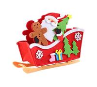 Trains, Double Function Candy Box, 6.3 Inches, Santa Decor, Christmas Santa Sleigh, Reusable Build, For Holding Chocolates, Sweets, Or Small Treats On Desktops, Shelves, Windowsills