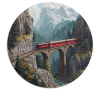 Trains in The Mountains Jigsaw Puzzles. 1000pcs (67.5x67.5cm) Whimsical Challenge Toy for Educational Games Gifts