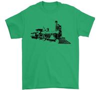 Trains Locomotive Steam Engine Trainspotting Mens T-Shirt 100% Cotton Irish Green XL