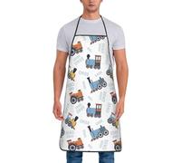 Trains Pattern Aprons for Women Men, Chef Apron for Kitchen Cooking Grill Baking Gardening Artist