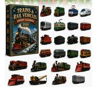 Trains & Rail Vehicles Advent Calendar 2026, Classic Trains Advent Calendar 2026, 24 Days Christmas Countdown Calendar with Mini Train & Railway Vehicle Surprises, Gifts for Train Lovers