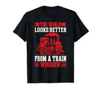 Trains The World Looks Better from A Train Window T-Shirt