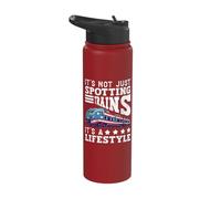 Trainspotter Steam Train Railway Station Stainless Steel Insulated Water Bottle