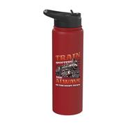 Trainspotters On The Right Track Train Lover Trainspotting Stainless Steel Insulated Water Bottle