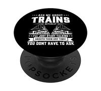 Trainspotting Ask Me About Trains Trainspotter Train Railway PopSockets Swappable PopGrip