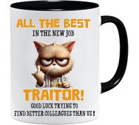 Traitor Mug | All The Best in Your New Job | Funny Leaving Gift for Colleagues | Good Luck & New Job Gifts (Black)