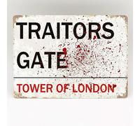 Traitors Gate Tower Of London Street Sign Metal Aluminium Door Wall Plaque Outdoor Decoration Plaque 8X12 inch