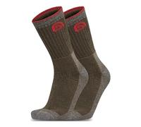 Trakker CR Socks Size 7-9 | x3 Pairs | Carp Fishing Green Socks with Red Icon | Hard Wearing, Warm and Comfortable with Reinforced Soles | 54% Cotton 46% Polyester | Code 218914