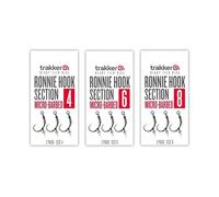 Trakker Ronnie Hook Section Size 4 Micro-Barbed x3 Pack | for Carp Fishing | Super Sharp Clinga SP Hook with Ronnie Swivel Size 11 | Plastic Bait Screw for Pop-Ups | Grip Bead and Rigger | Code 228770