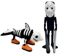 Tralala Scary Edition (15 cm) + Tung Tung Tung Sahur Scary Edition (19 cm) - Pack 2 Articulated Figures XL Brainrot - Official Collection Brainrot - Hallowen Tralalero + Tung Tung Tung