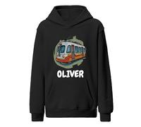 Tram Kids Vehicle Hoodie: Personalise with Name & Design - Cotton & Polyester Blend, Comfort & Style