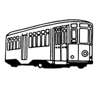 'Tram Vehicle' Rubber Stamp - Unmounted Design for Crafting & Scrapbooking, A8 (RS00028166)